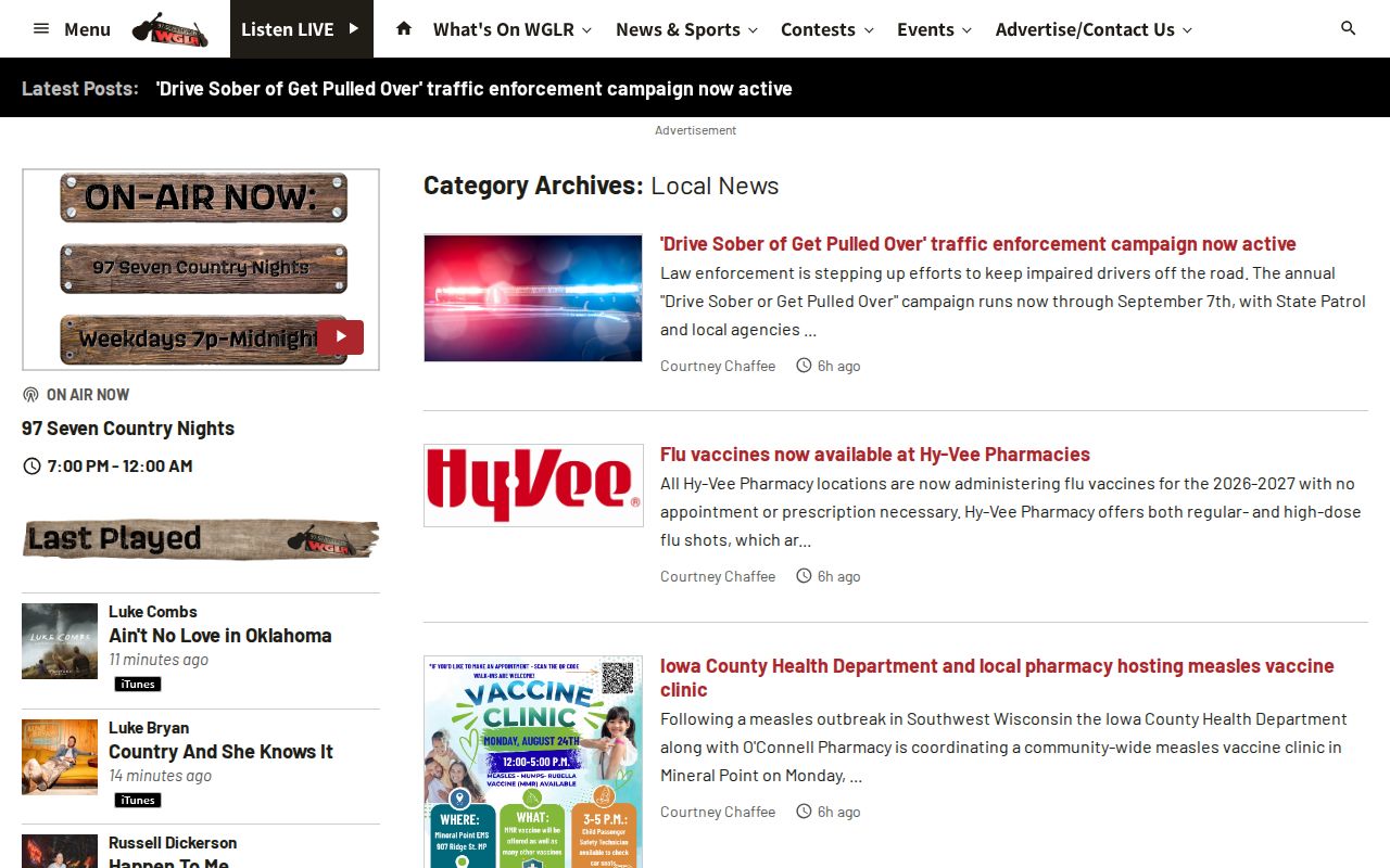WGLR Jo Daviess local news archive carrying warrant and apprehension reports